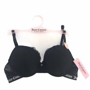Juicy Couture Sexy Push Up Bra Black Lace 34B